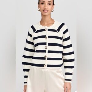 Elie TAHARI Striped Button Front Cardigan NWT